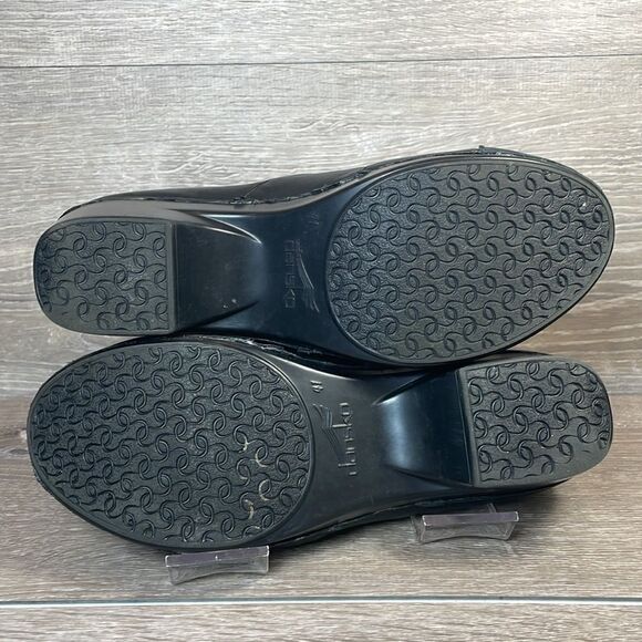 Dansko Tenley Black Leather Women’s Sz 10.5-11/EU 41 Slip On Heeled Clogs - Picture 8 of 11